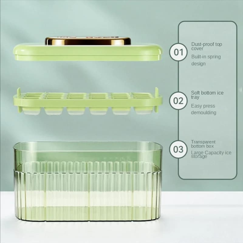 A45I 1 pz vassoio per stampo in silicone per ghiaccio con scatola di immagazzinaggio, strumenti per accessori da cucina per bar di casa