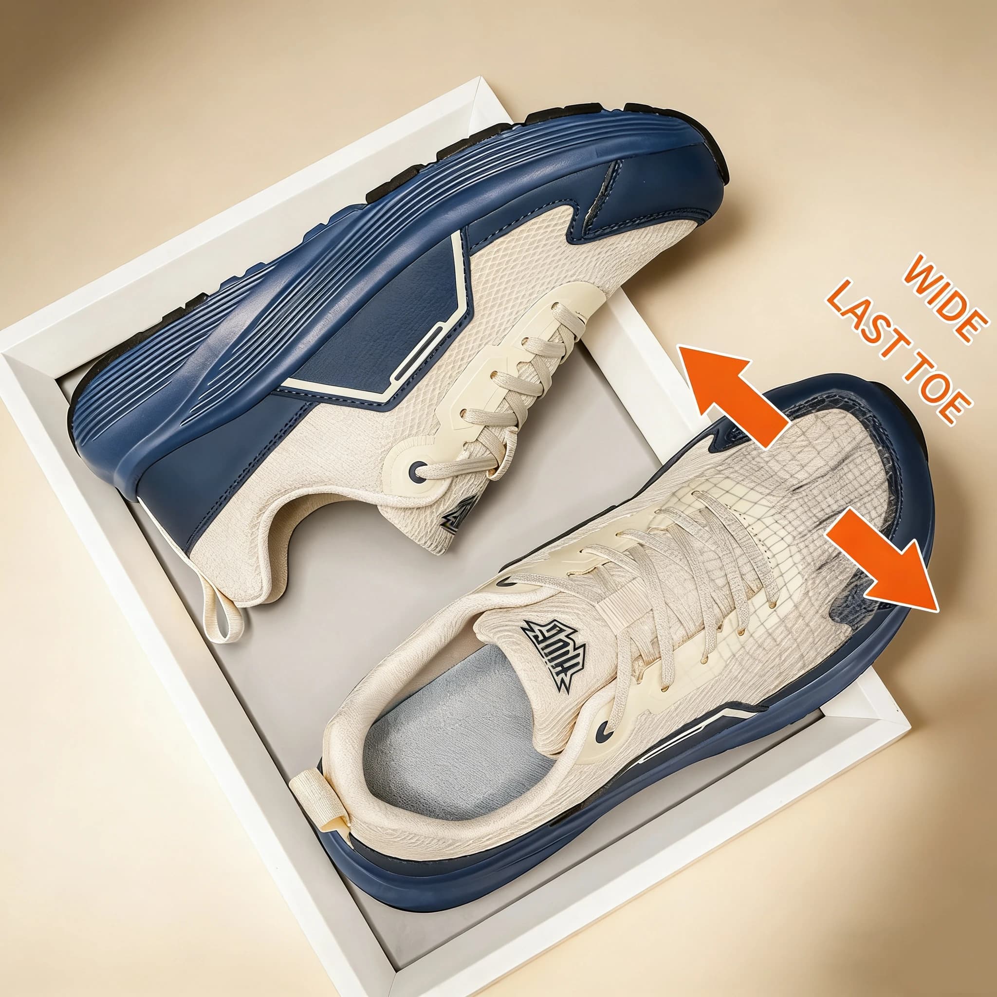 Large men's shoes with wide fit for excursions and outdoor running, comfortable, casual, versatile and fashionable, ideal for torque training