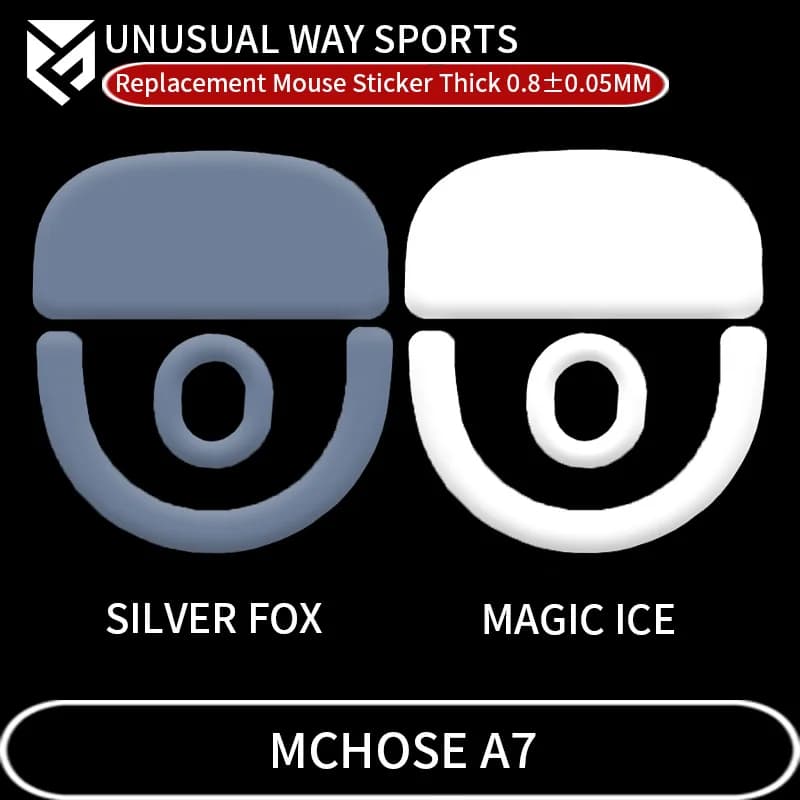InsolitoWaySports Mouse Pattini Piedi MCHOSE A7 Superficie ribaltabile PTFE Anti collasso Magic Ice Pink Black Silver Fox