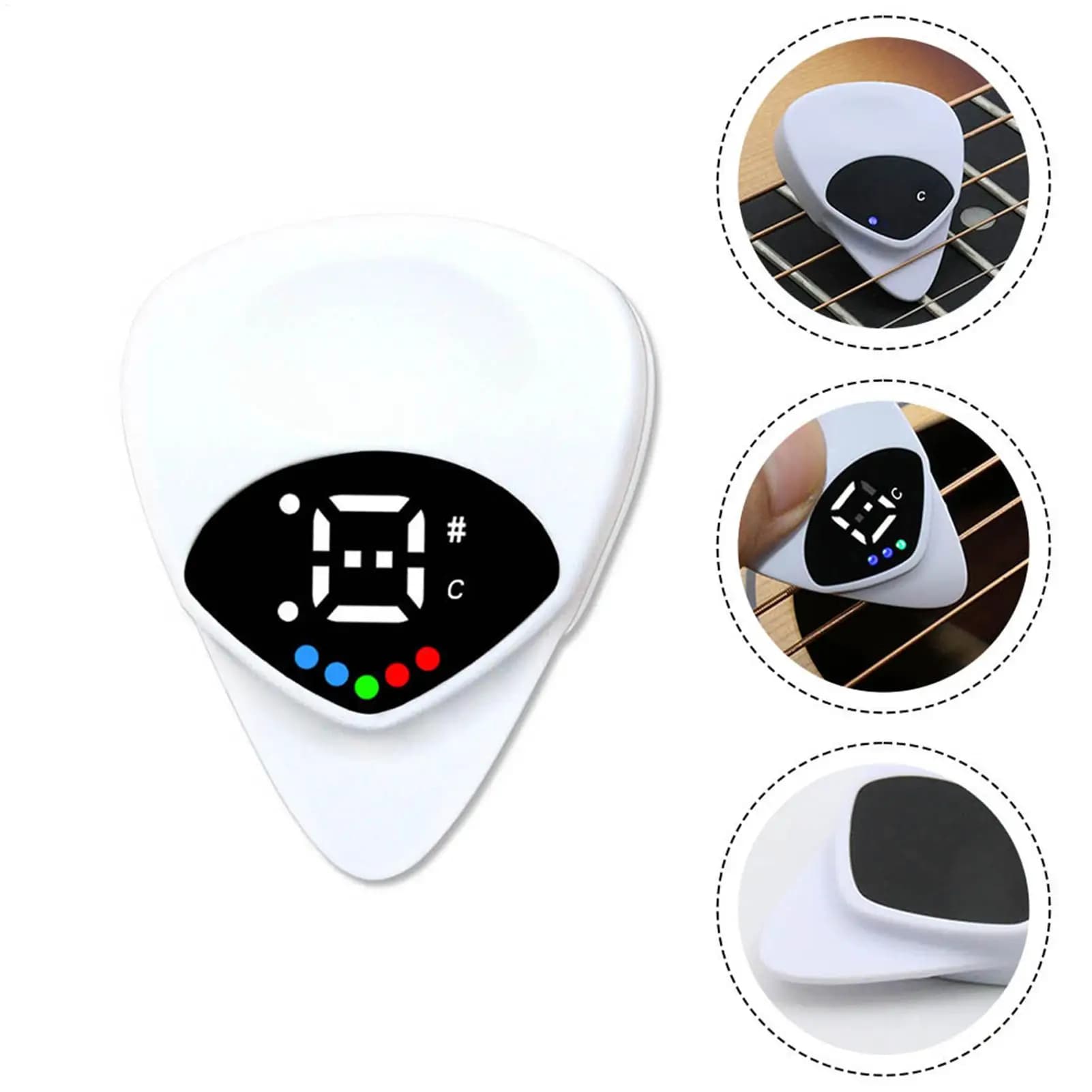 Portable Guitar Pick Tuner Combo 2 in 1 Acoustic Guitar Tuners Guitar Picks Guitar Ukulele Tuner For Guitar Learning Tools
