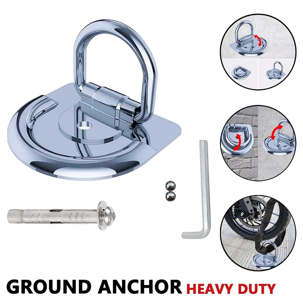 1Set RVs D-Type Pull Ring Trailer Accessories Floor Hook Binding Ring Rope Hook Forging Ring RV Modification Cargo Fixing Buckle