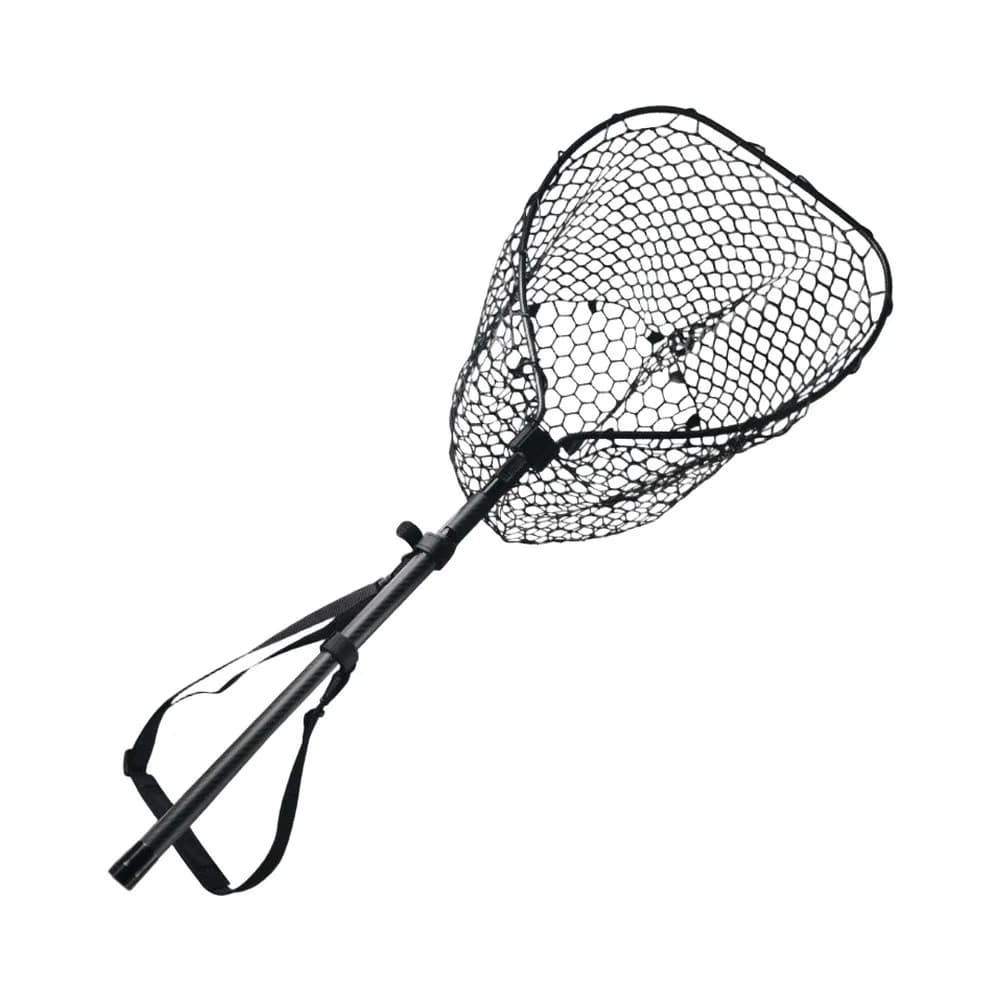 /2.45m /Telescopic /Carbon Fiber Landing Net Foldable Silicone Mesh With Shoulder Strap For Fresh Saltwater Fishing Outdoor Gear