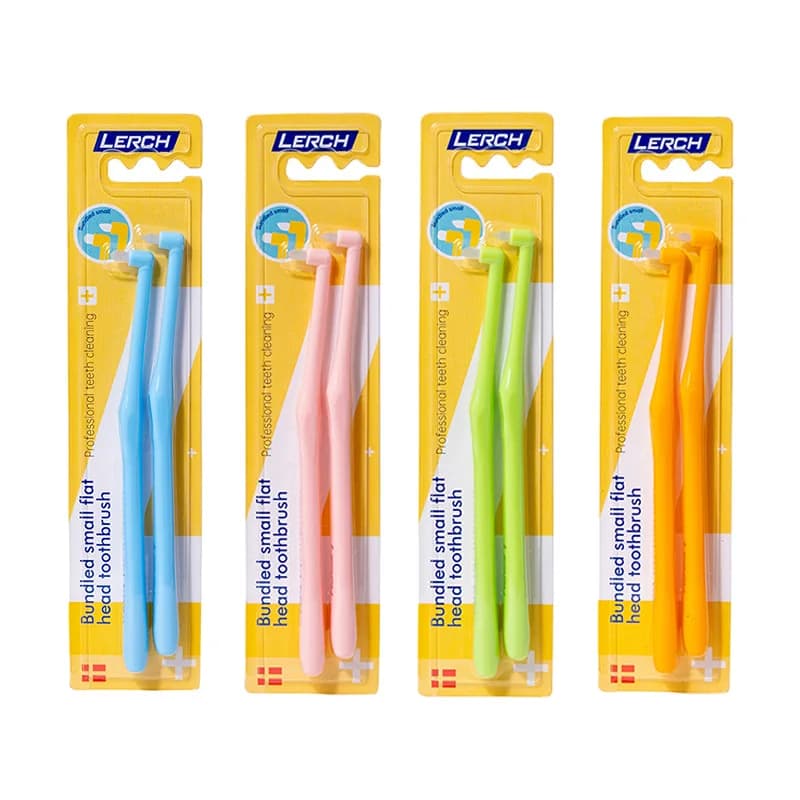 8 pz/set Spazzolino Ortodontico a setole morbide Spazzolino Interdentale Piccola Punta e Testa Rotonda Denti Dettaglio Pulizia Kit Igiene Orale