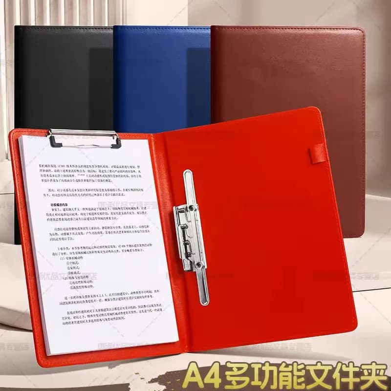 Portadocumenti A4 in Pelle PU con Clipboard, Organizer per Documenti Aziendali per Uomini e Donne, Cartella per Riunioni