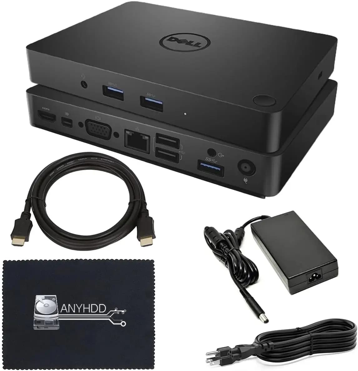 Docking Station USB-C da 130W per Laptop con HDMI 4K, Ethernet e Porte Multiple - Include Adattatore CA e Accessori