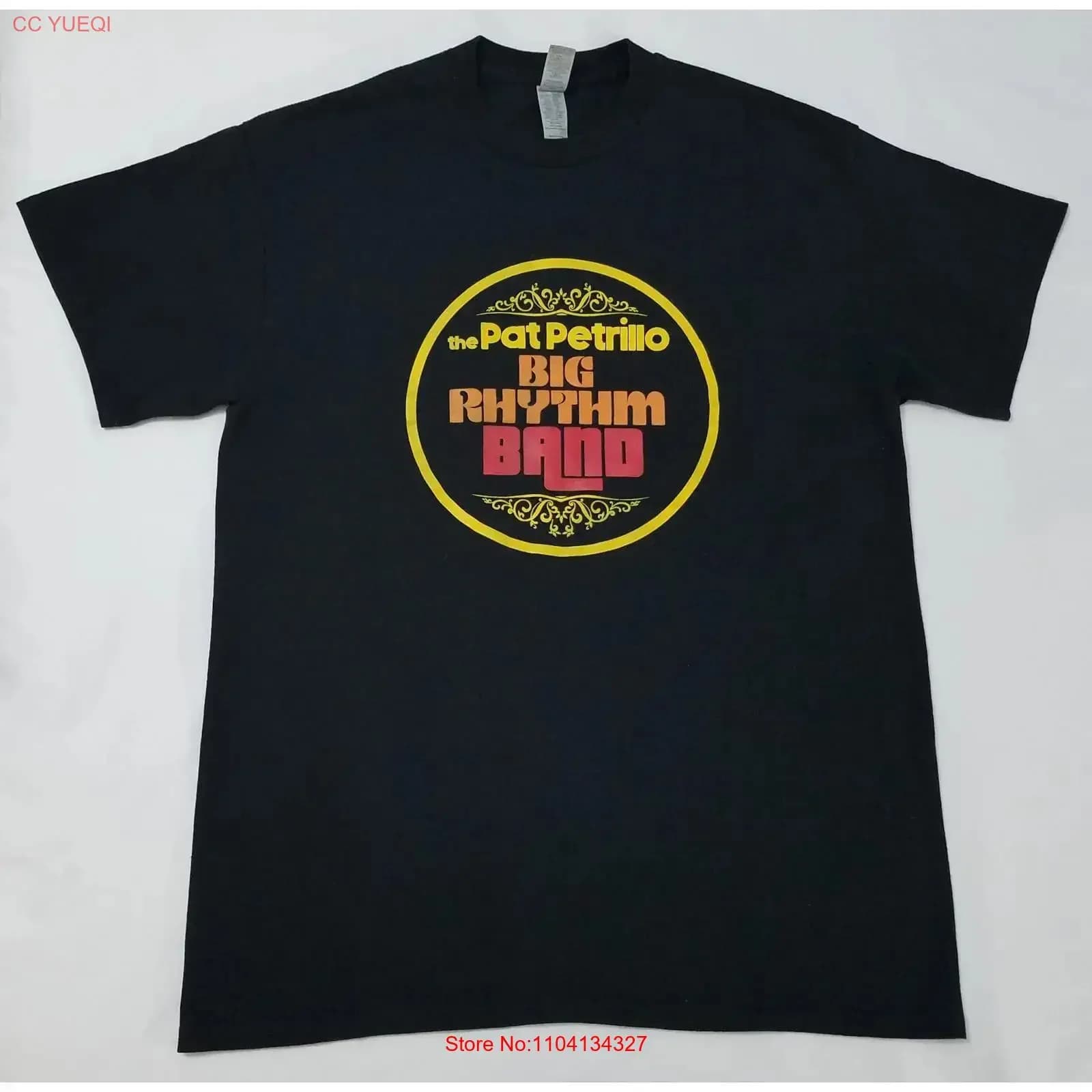 Maglietta The Pat Petrillo Big Rhythm Band taglia MEDIUM, vintage, effetto lavato, traspirante, elasticizzata, unisex, per batteristi.