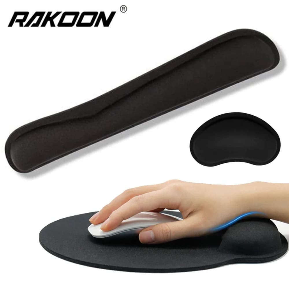 Nuovo Tappetino per Mouse con Poggiapolsi in Memory Foam e Fibra Superfine, Ergonomico per Dattatori, Ufficio, Gaming, PC, Laptop