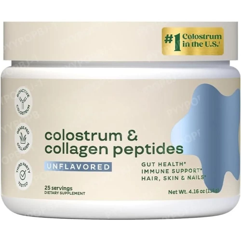 Bovino Colostrum Powder Nutrition with Vitamin B12 for Intestinal Health, Immunitarian Support, Hair Growth and Beauty Supplement