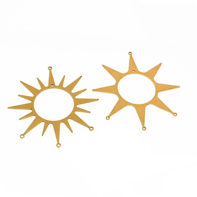 Brass Unplated Sun Pendant DIY Crystal Suncatcher Making Light Shadow Wind Chimes Part Window Christmas Hanging Decor Suspension