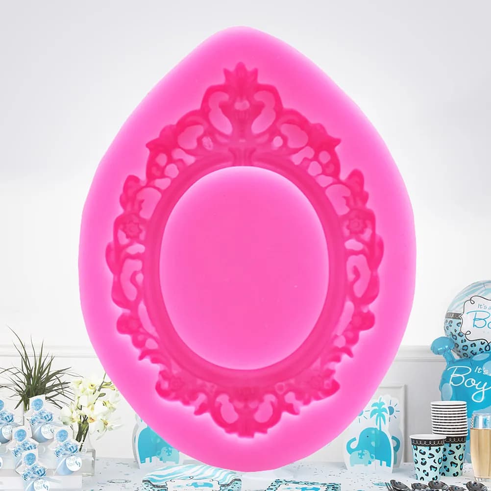 Stampo in Silicone Ecologico a Forma di Cornice per Foto per Torte in Fondente, Cioccolato, Caramelle, Cubetti di Ghiaccio, Gelatine e Decorazioni per Feste