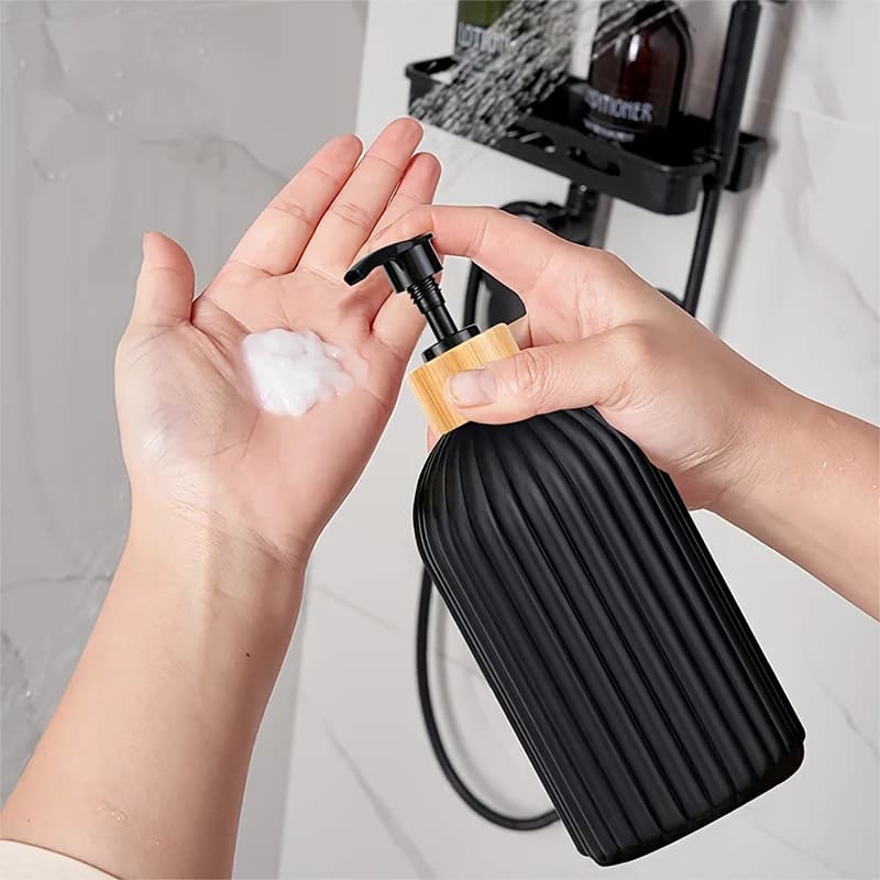 1/3 bottiglie a strisce da 500 ml per shampoo, bagnoschiuma e balsamo, dispenser di sapone per cucina/bagno, bottiglia ricaricabile