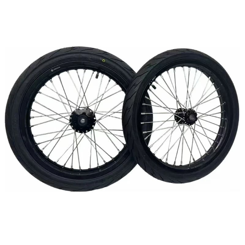 Set di ruote da 17 pollici Supermoto per moto elettrica, cerchio anteriore e posteriore con pneumatico per Light Bee X Ebike