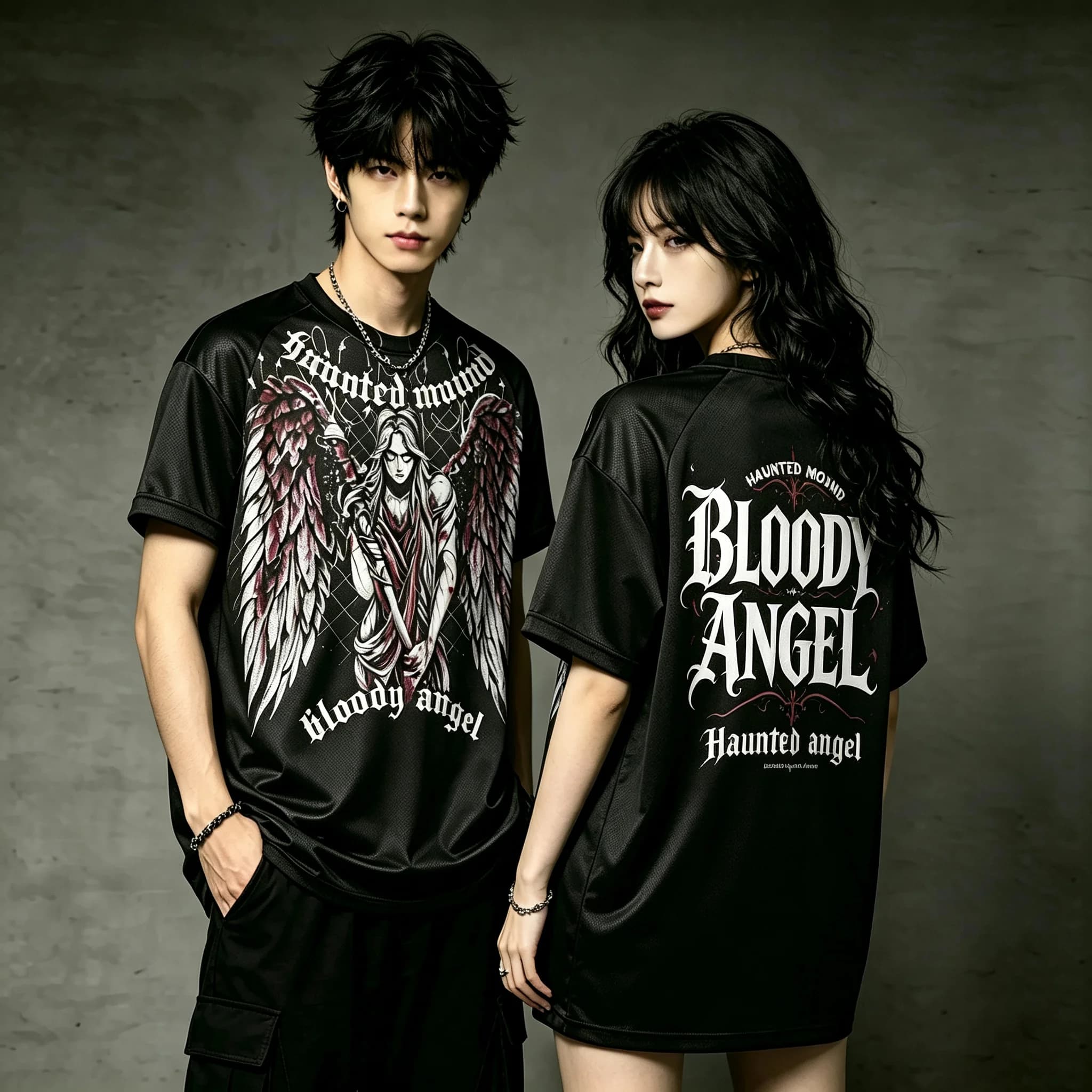 American Goth Haunted Mound Graphic T-shirt Printed Men Women Y2K Grunge Summer Short-sleeved Oversized T-shirt Streetwear Top