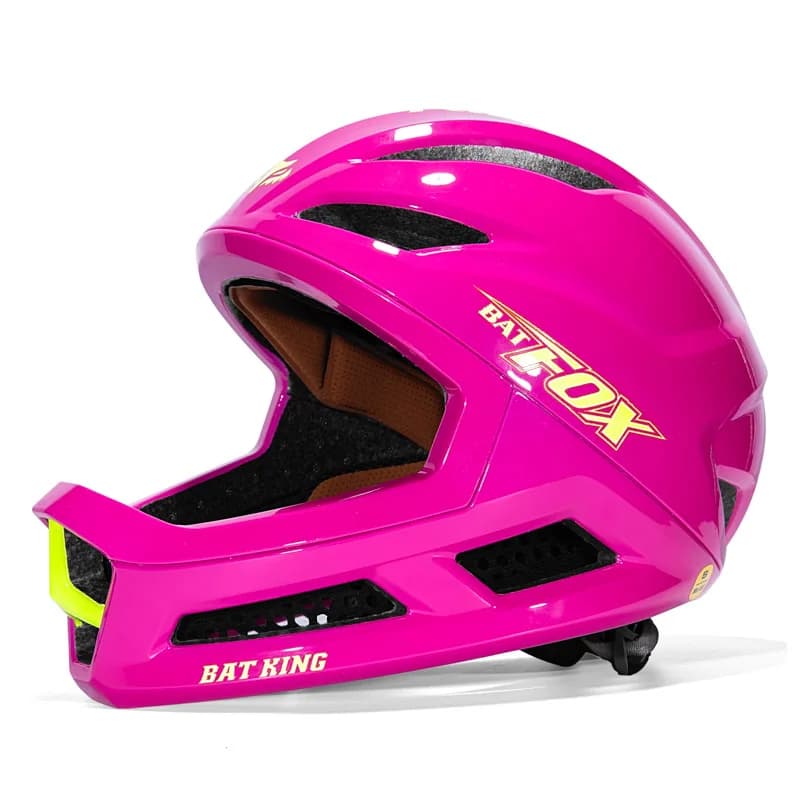 BATFOX Children's mountain bike helmet Cross bike helmet for children's safety helmet reinforced with chin and CE EN1078
