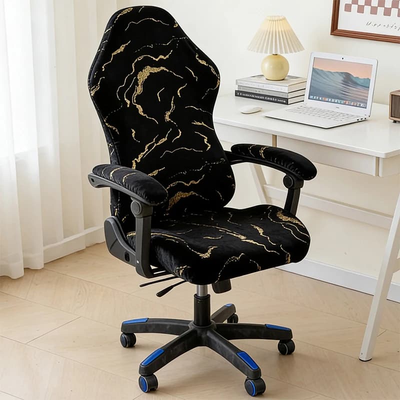 Fodera per sedia da gioco con stampa a caldo marmorizzata Fodera per poltrona girevole Coprisedile per computer per Home Office Hotel universale