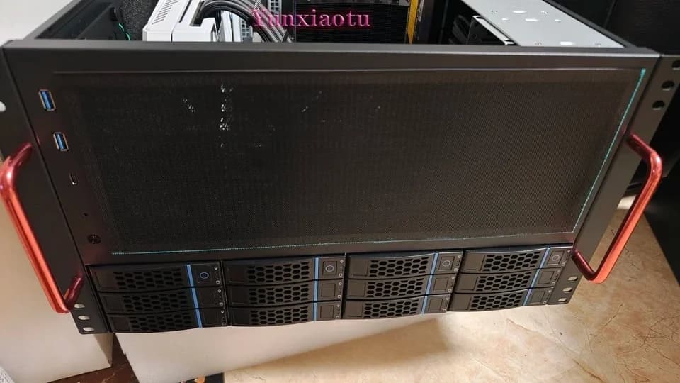 Deep 12 Disk Position EATX Main Board ATX Power Position U2 Hard Disk 360 Water-cooled AIO Storage Server NAS Chassis