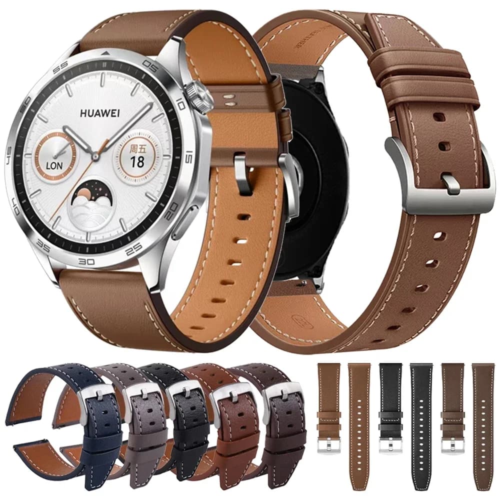 Cinturino in pelle 22mm 20mm per HUAWEI WATCH GT 5 4 46mm OROLOGIO 5 4 Pro GT 3 GT2 Pro 42mm Bracciale a fascia Braccialetti di ricambio morbidi