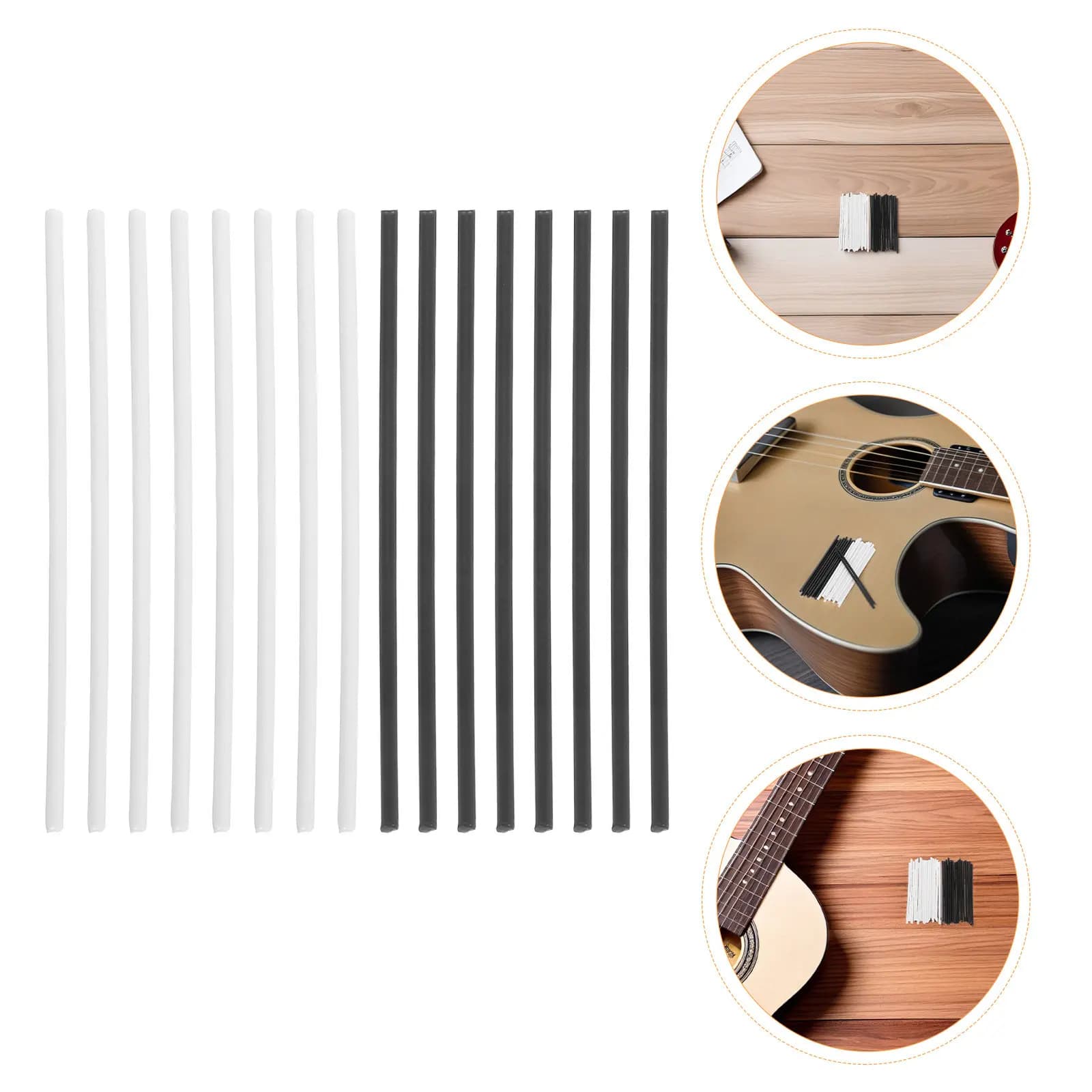80Pcs Guitar Fingerboard Side Dot Inlay Rods 50x1.5mm Wear Resistant ABS Tone Markers for Electric Bass Ukulele Fretboard Edge