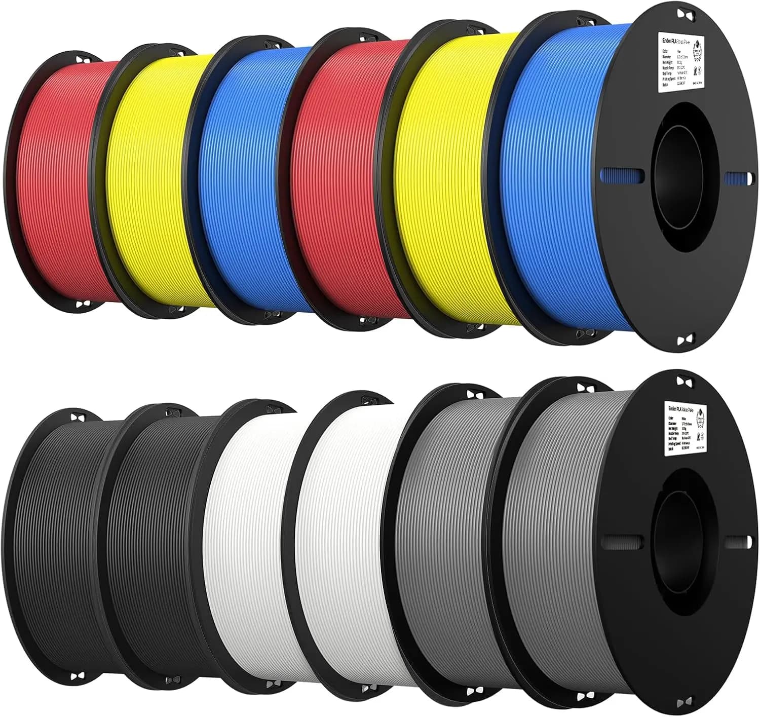 12 Pack PLA 1.75mm Filament Bundle for 3D Printing with No-Tangling Strong Bonding and Overhang Performance, Accuracy +