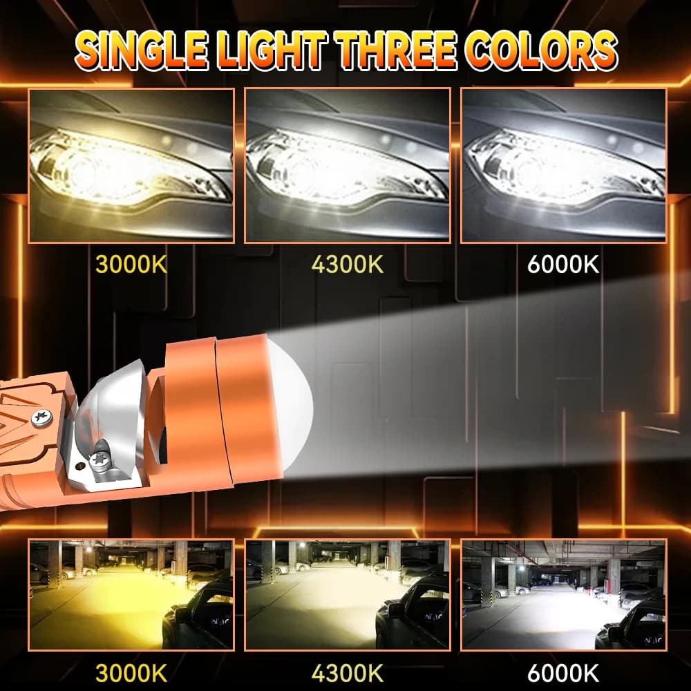 2500W H7 Proiettore LED Lampadina per auto Mini lente 1:1 Wireless Plug & Play Canbus 6000K Auto Moto H7 LED Lente per faro per auto con ventola