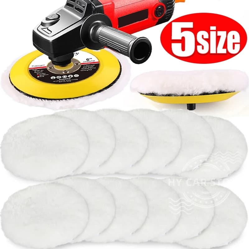 5 dimensioni 75-180mm disco per lucidatura in lana ceretta lucidatura lucidatura tamponi per lucidatrice per la cura della vernice dell'auto per accessori per il lavaggio automatico dell'auto