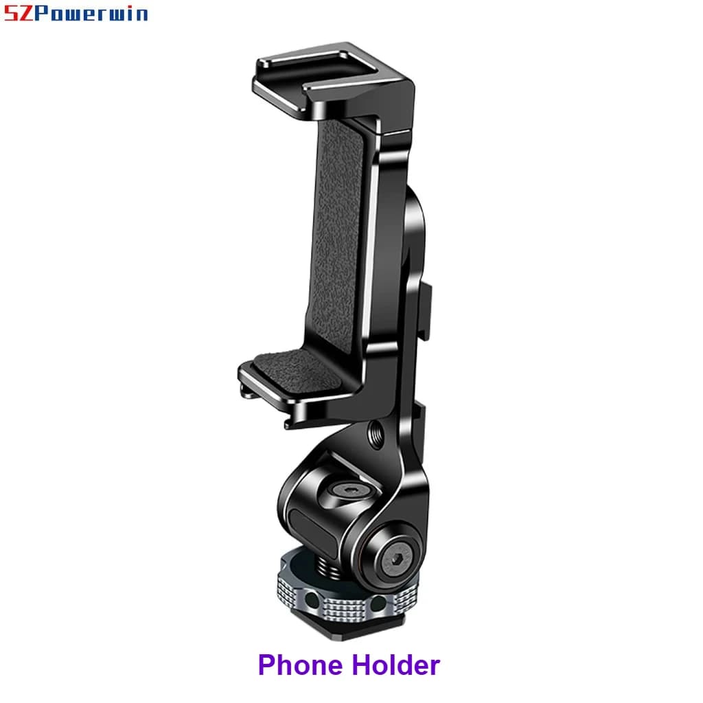 Supporto Verticale in Metallo per Telefono con 3 Attacchi a Slitta Fredda Rotazione a 360° ° Supporto per treppiede ruotabile per adattatore per treppiede per smartphone iPhone Android