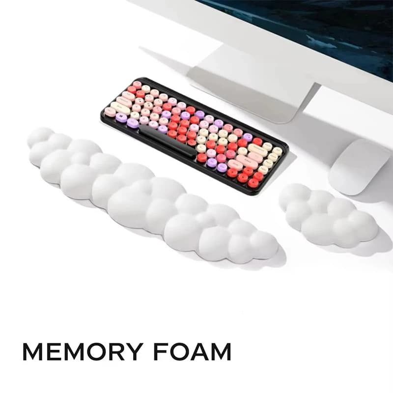 Keyboard Cloud Wrist Rest Pad Ergonomic Mouse Pad Typing Wrist Cloud Shape Wrist Rest Pad Soft PU Material Anti-Slip For Home