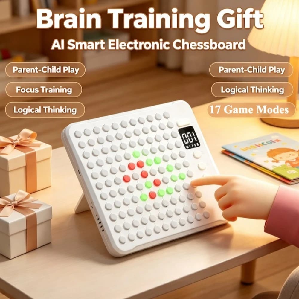 17 in 1 Intelligent Electronic Chess Board Puzzle Multi Functional Game Set Gift Toy Go Board Game for Family Tabletop