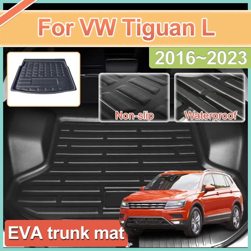 Per Volkswagen VW Tiguan L 2016 ~ 2023 2021 2022 2023 LWB Tappetino per bagagliaio di un'auto Impermeabile Proteggi il bagagliaio del pavimento Tappetino di stoccaggio antiscivolo EVA