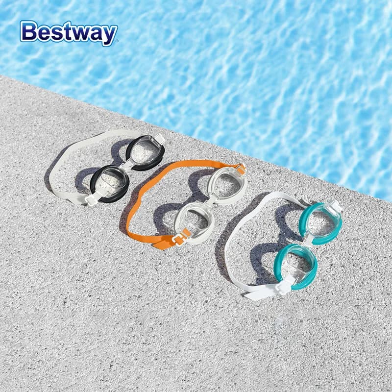 Bestway 21097 Professional waterproof swimwear HD anti-foging 1 pair Comfortable, white frame, clear vision Ideal for men