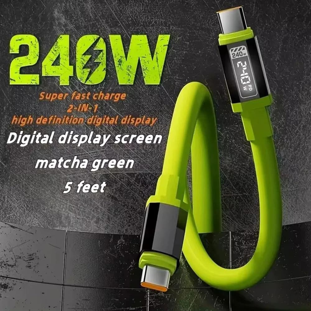 Cavo USB C da 240W per ricarica rapida, cavo dati per cellulare, compatibile con iPhone, Samsung, Xiaomi, Huawei, PD Type C, da USB-C a USB-C, cavo rapido.