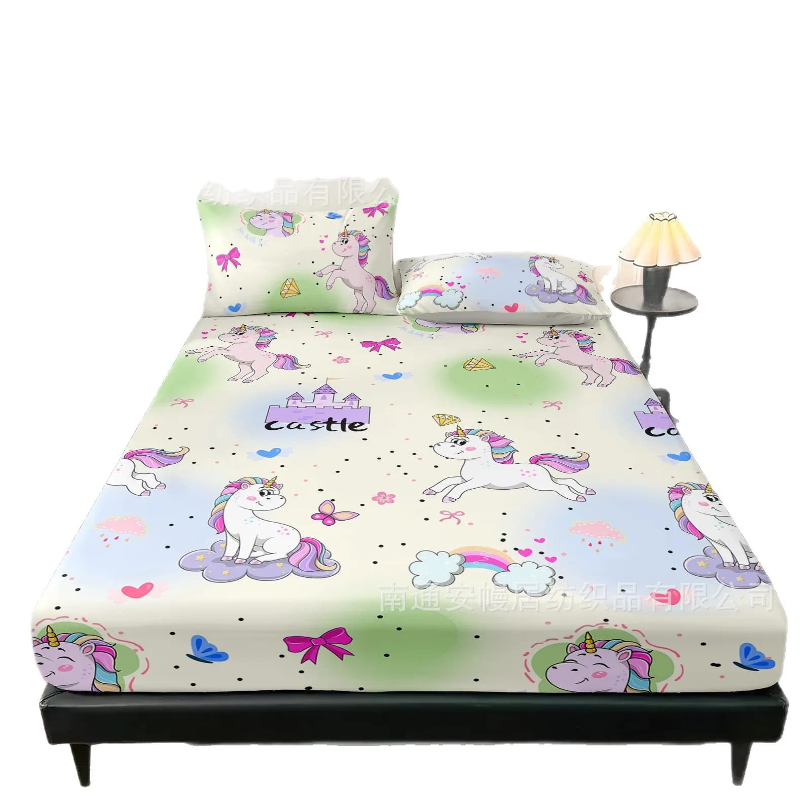 Rainbow Horse print Fitted Sheet,Anti fouling bed sheets,My Little Pony Pattern Elastic bed sheet Fitted Sheet Pillowcas 50x75cm