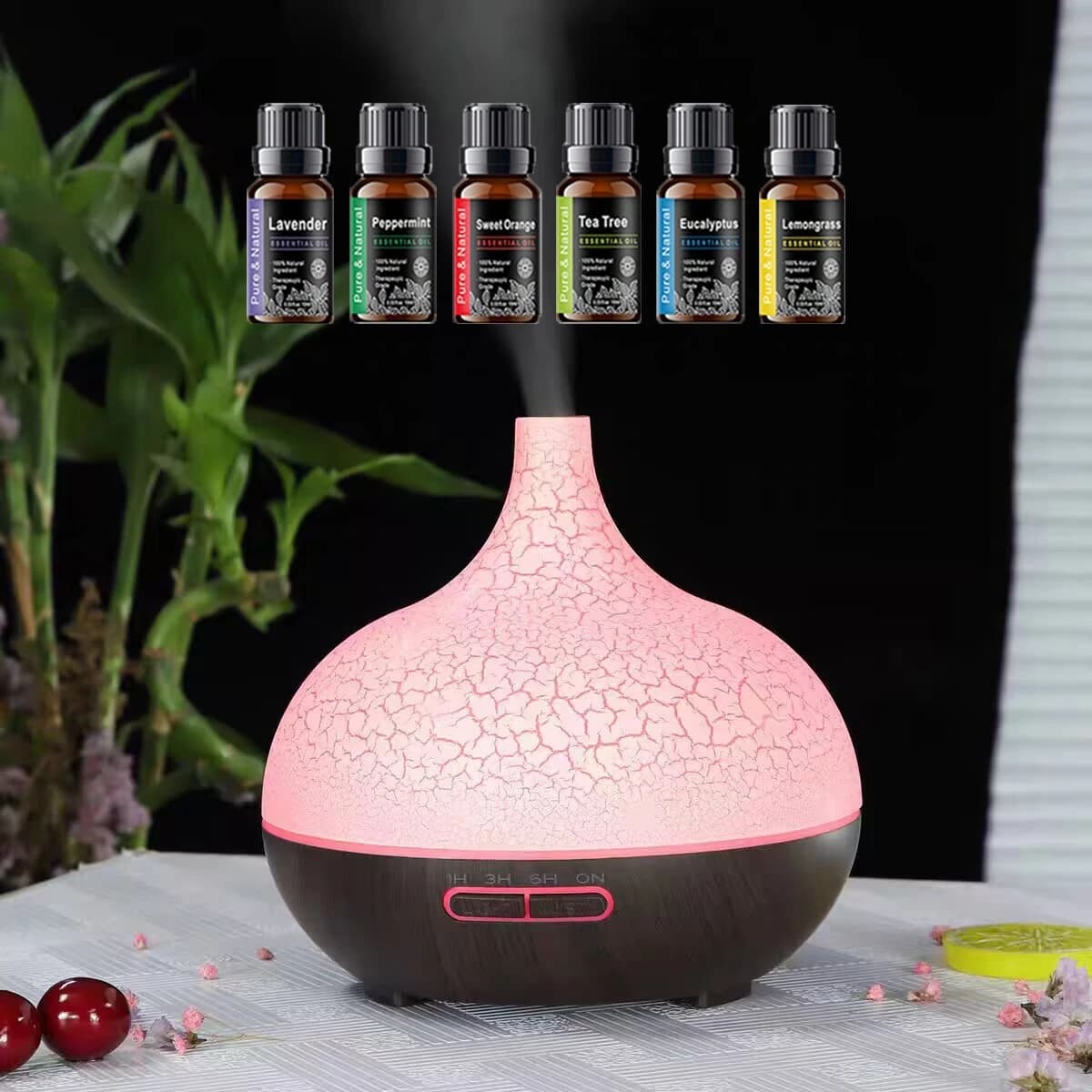 Umidificatore ad ultrasuoni a nebbia fredda con diffusore di oli essenziali, telecomando, distributore di odori di fragranza
