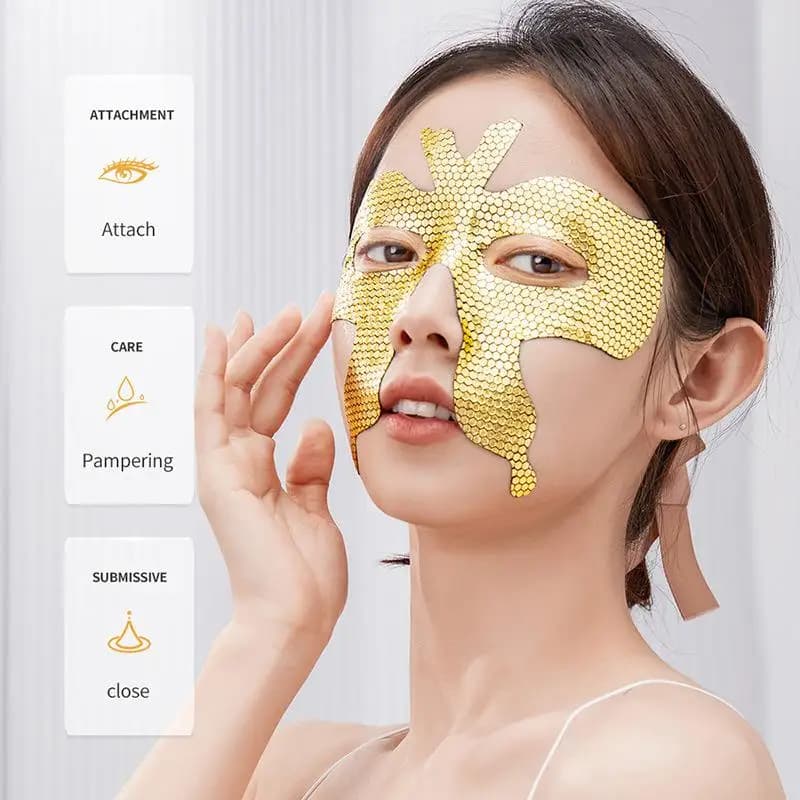 10 pz SADOER Peptide Golden Collagen Eye Mask Maschera Contorno Occhi Idratante Rassodante Levigante Anti Occhiaie Patch Occhi Cura della Pelle