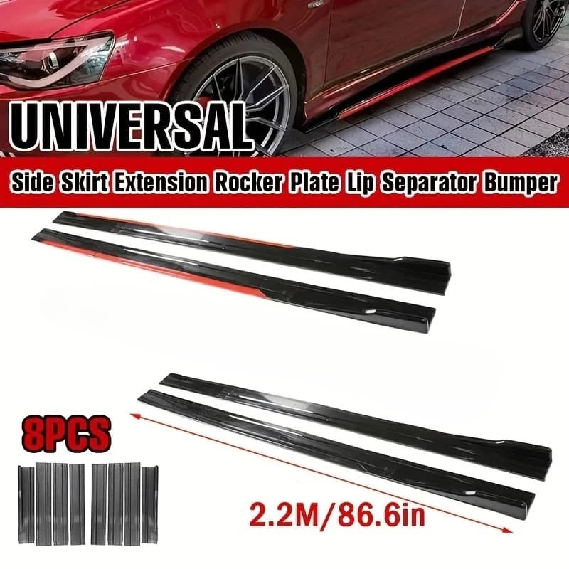 8 pz 2.2 M Universale Gonna Laterale Estensione Rocker Piastra Lip Separatore Paraurti Per BMW Per Mercedes-Benz Per Toyota Per Volkswagen