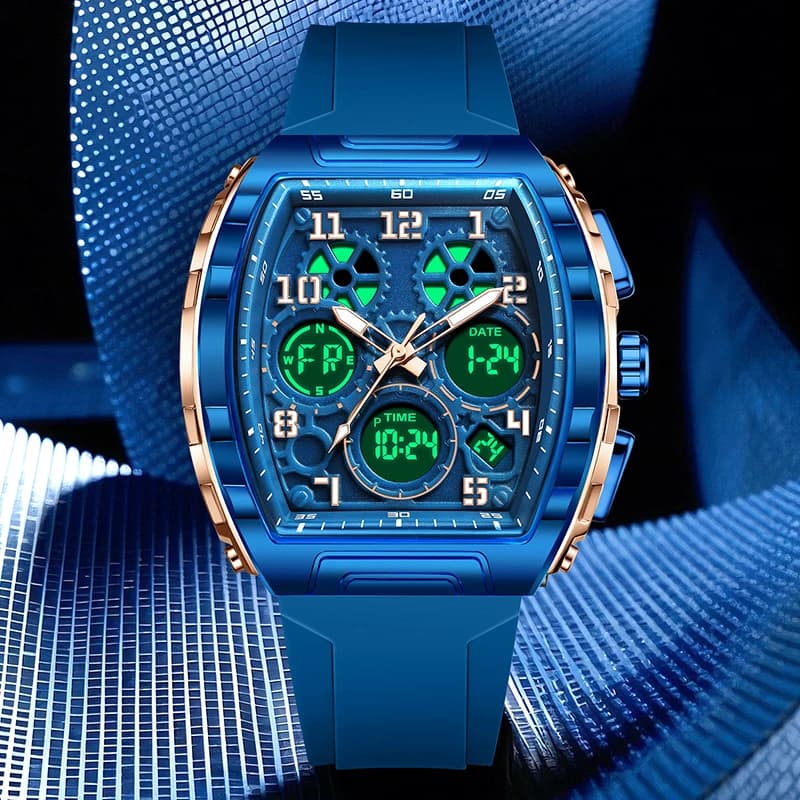 LIGE 2026 Women's Luxury Watch FOXBOX, Digital Wrist Watch, Waterproof, Luminous, Military Style, Couple Gift