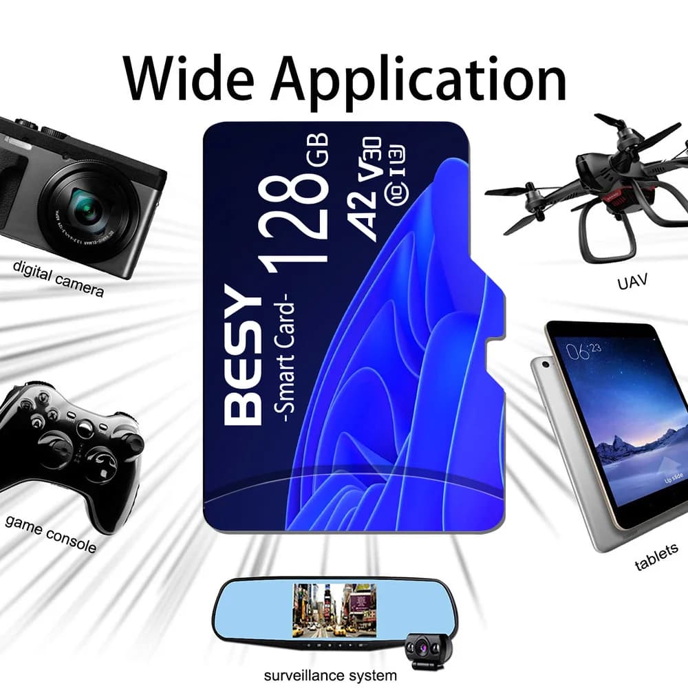 Scheda di Memoria Micro TF SD ad Alta Velocità per Telefono, Fotocamera, Drone, 128GB 64GB 32GB Classe 10 V60 U3