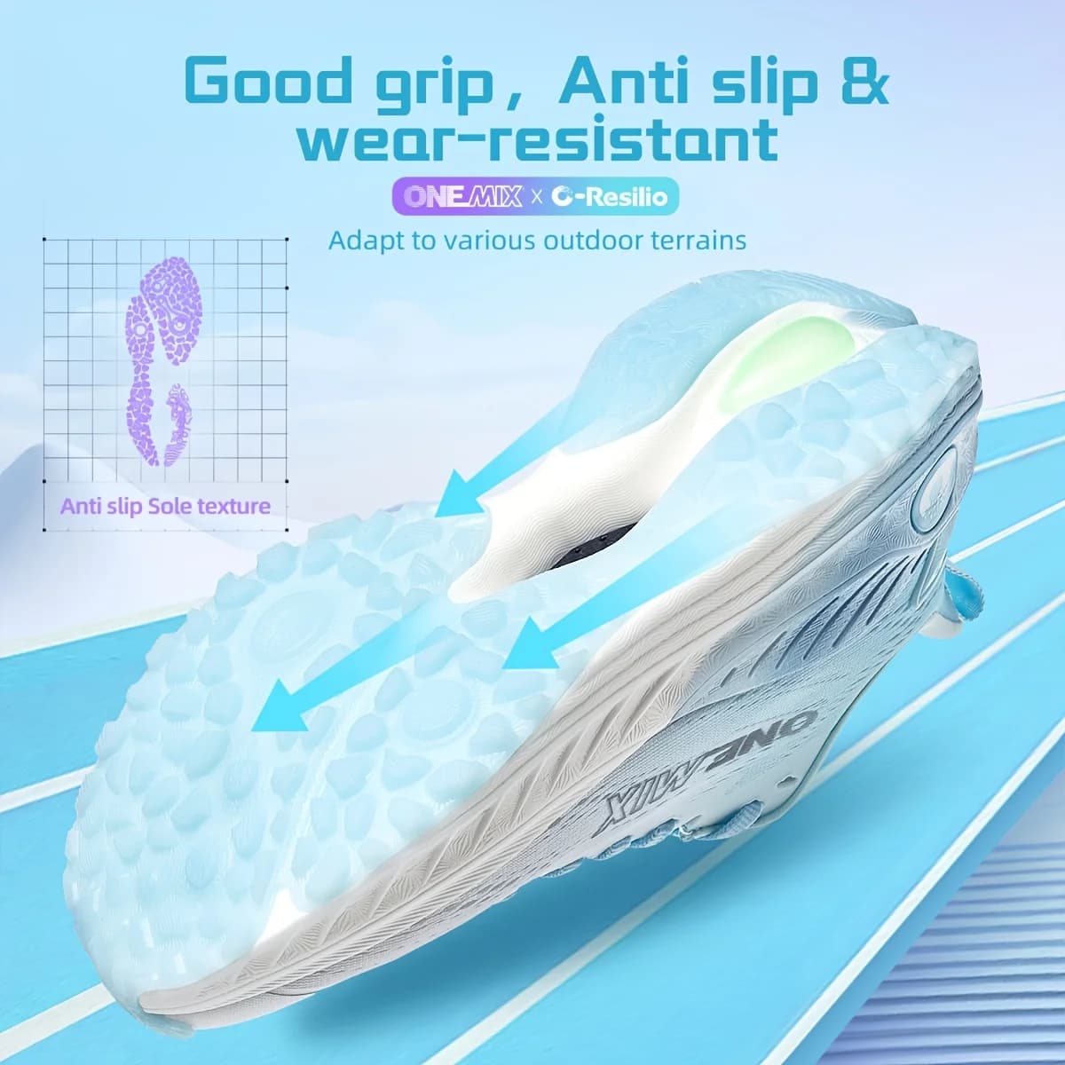 [Sneakers] Professional Shock Absorption Stable Support Running Shoes, Athletic Breathable Upper Anti-Slip Wear-Resistant Sole,
