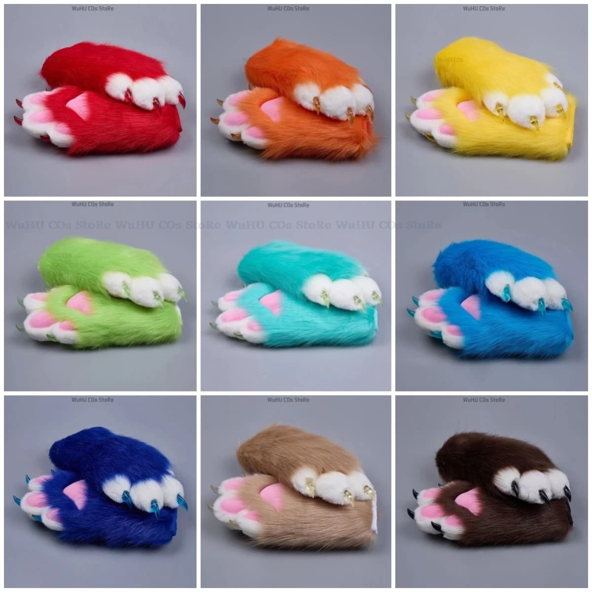 Fursuit Cosplay Paws guanti accessori Cosplay Furry Cosplay Paws Rubbit Cat Soft Cute Fluffy Animal Party Kawaii 22 colori