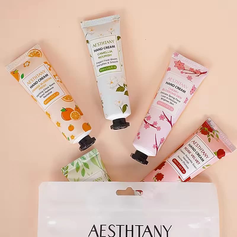 AESTHTANY Floral Hand Cream Set 5-Pack | Hydrate & Repair Dry Cracked Hands