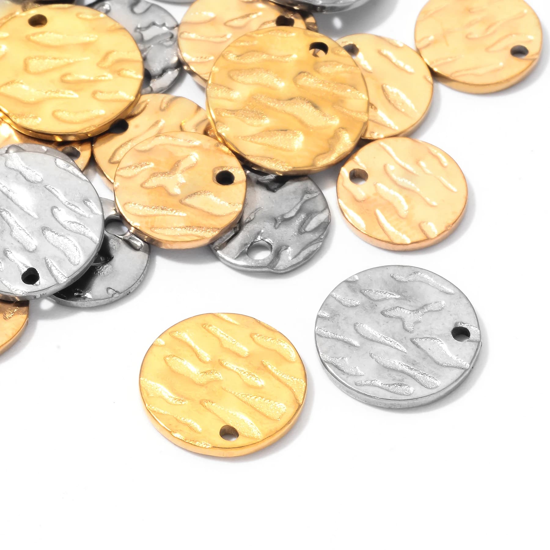 50 Pezzi Ciondoli Rotondi in Acciaio Inossidabile per Incisione, Accessori Fai da Te per Creazione Gioielli, Collane e Bracciali, Vendita all'Ingrosso