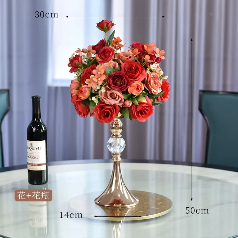 Hotel Matrimonio Ristorante Tavolo Fiore Pendolo Simulazione Fiore Hotel Tavolo rotondo Giradischi centrale Decorazione floreale falsa Tabl