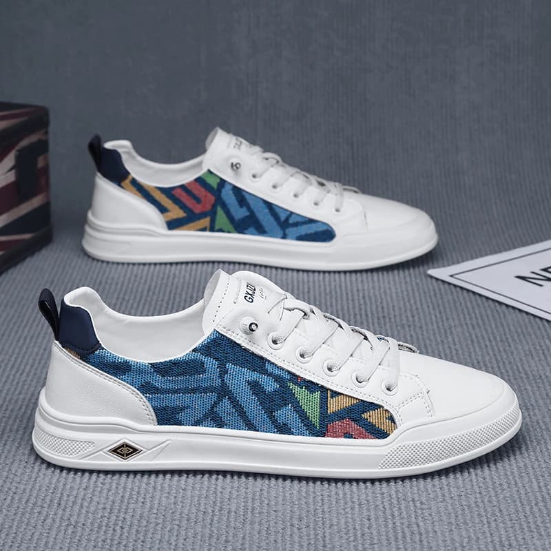 Men's Low-Top Lightweight Casual Shoes Summer Trend Youth Sports Sneakers Breathable Comfortable round Toe Rubber Outsole