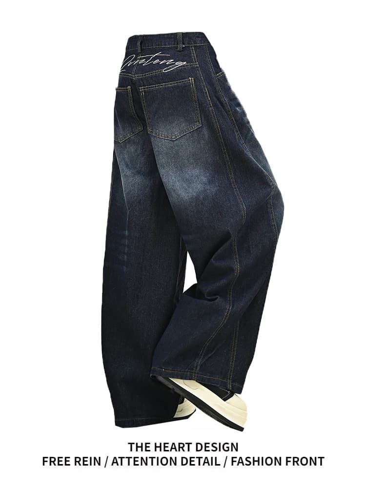 Jeans Larghi da Donna Stile Americano High Street con Stampa Knife, Nuovi Arrivi Autunnali, Pantaloni Lunghi a Gamba Larga