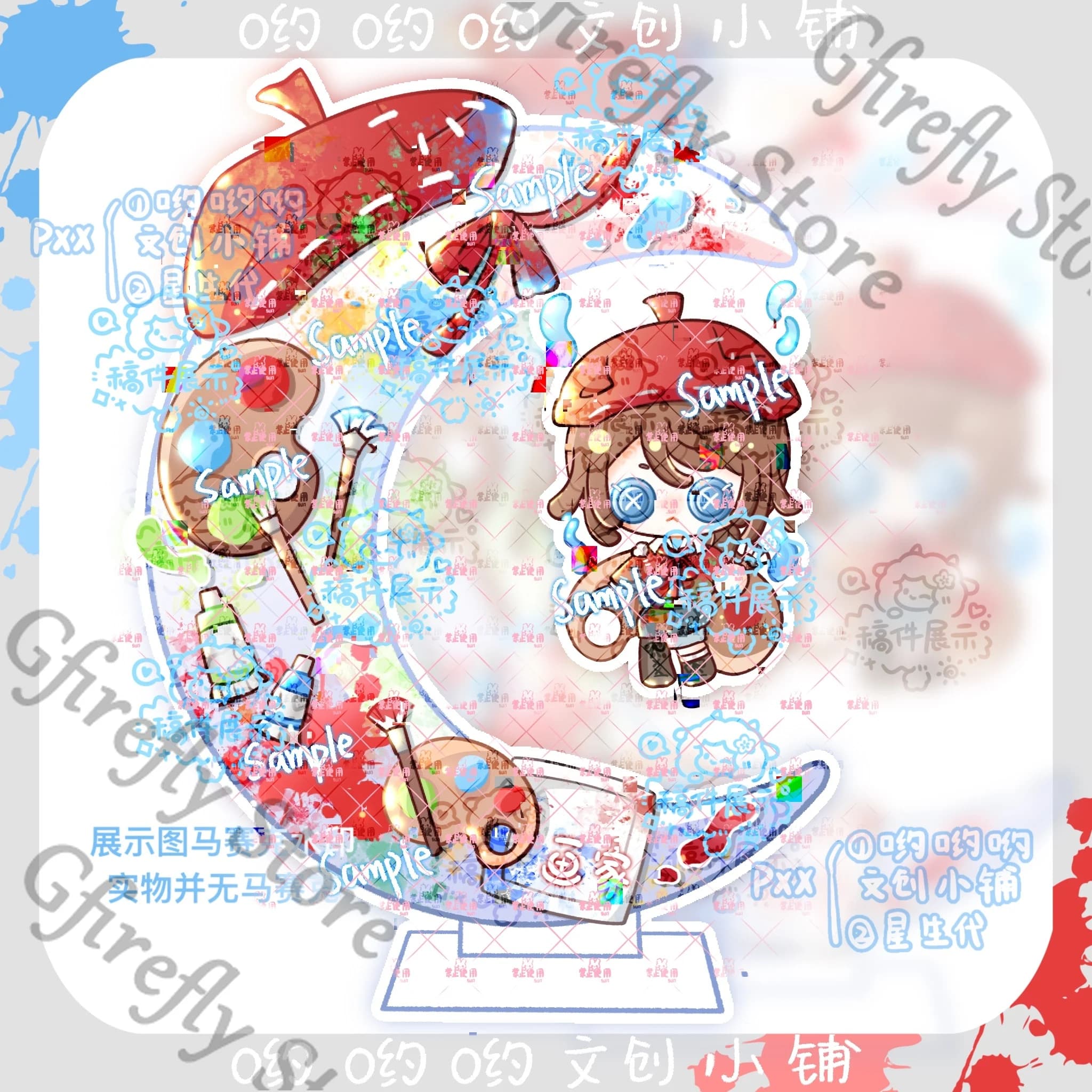 Identity V Painter Acrilico Altalena Scheda Indicativa Piastra In Piedi Anime Ambito Q Versione Mostra Scaffale Decorazione Desktop Regalo
