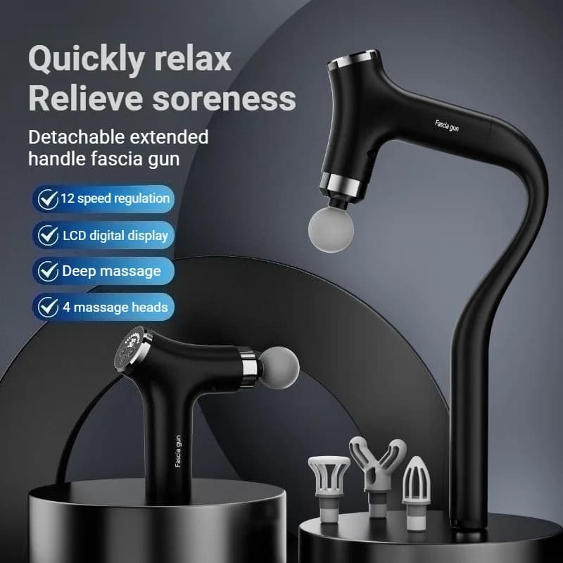 Professional Massage Gun with Extensive Handle, Stable and Amortizing, Portable Massage Device