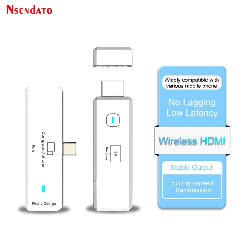 Trasmettitore e Ricevitore Video Audio HDMI Wireless 5.8G 1080P, Extender WiFi 50m, Dongle per TV Box, Monitor, Proiettore, PC