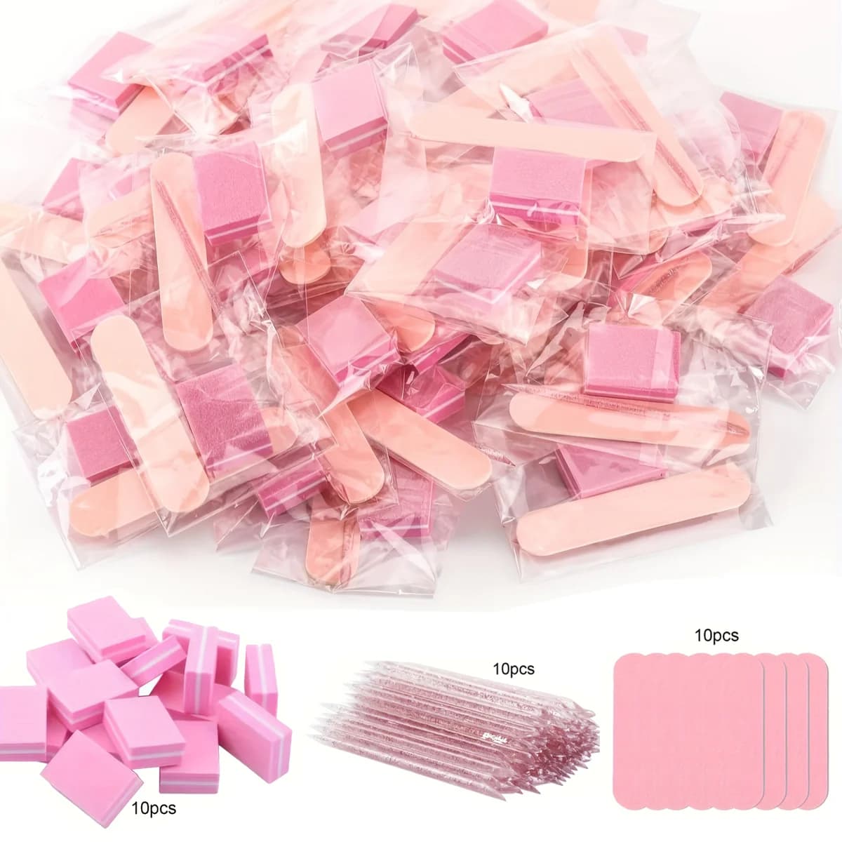 Kit per la cura delle unghie da 10 pezzi: mini limette, buffer e bastoncini - perfetti per lucidare gioielli e manicure