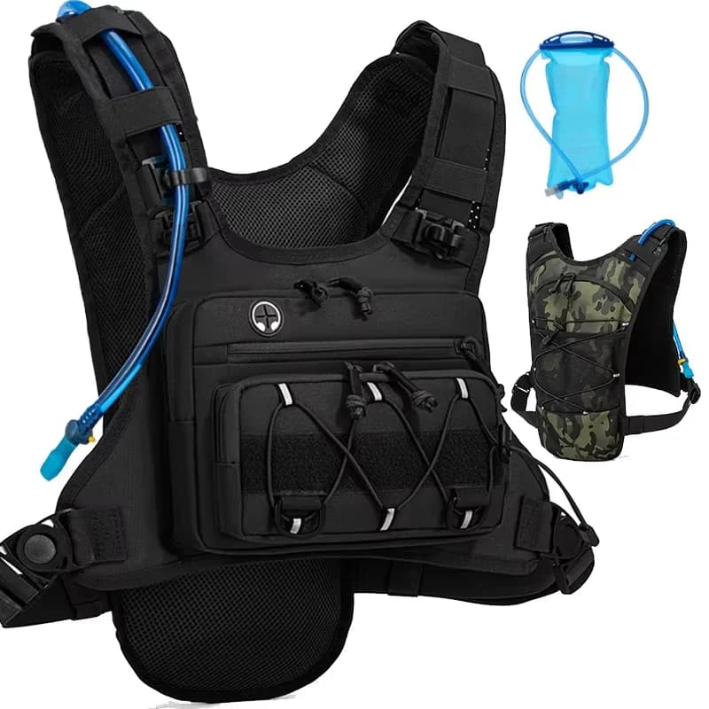 Running and Cycling Swimwear with Water Bag, Sporty Tactical Waist Bag for Bikes, Marathon, Camping
