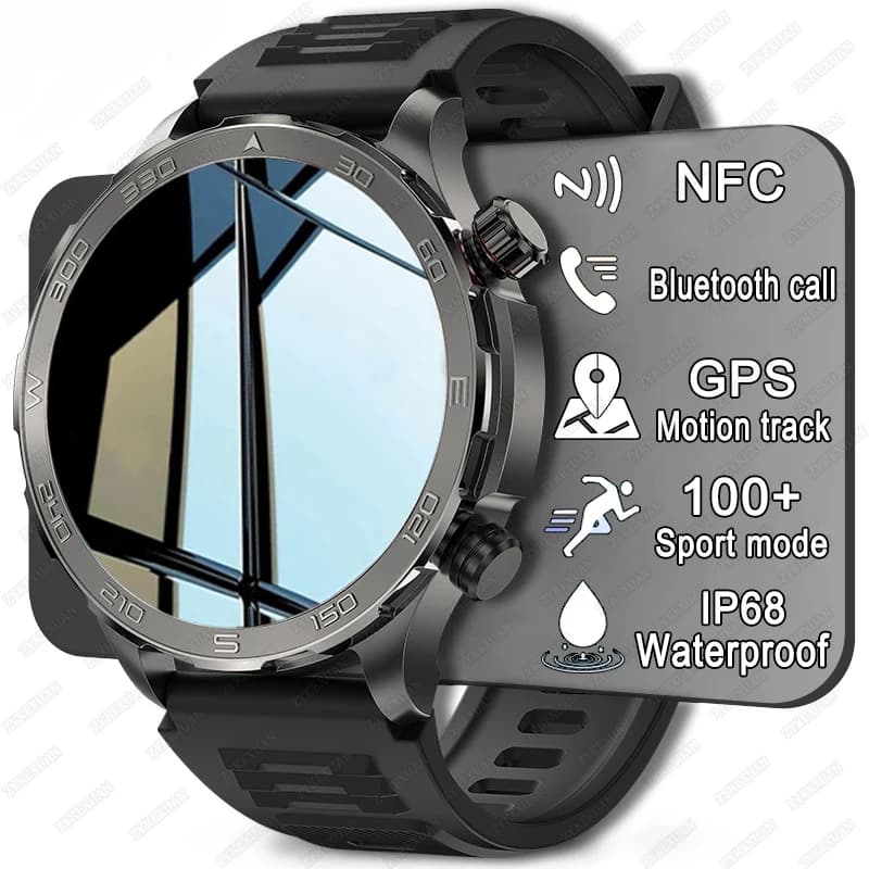 Nuovo Smartwatch GPS da Uomo con Schermo AMOLED HD, per Sport all'Aperto, Fitness, Monitoraggio Frequenza Cardiaca, NFC, Impermeabile IP68, Chiamate Bluetooth